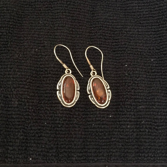 Silver 925 earrings with Baltic Amber stone - Picture 2 of 4